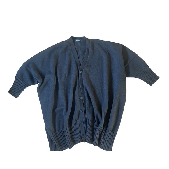 ESKANDAR Wide V-Neck Button Dark Brown Cardigan - Picture 8 of 12